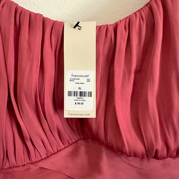 Francesca’s Collection Dusty Pink Rose 3/4 Sleeve dress - Picture 2 of 6